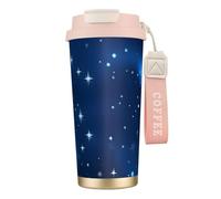 GUOLGP Blue Shining Stars Pattern Print Stainless Steel Cup Travel Mug Beverage Coffee Container for Office School Camping