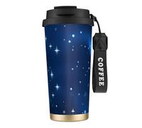 GUOLGP Blue Shining Stars Pattern Print Stainless Steel Cup Travel Mug Beverage Coffee Container for Office School Camping