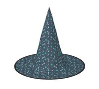 GUOLGP Bones And Dog Claws Print Stylish Halloween Witch Hat For Parties Carnivals And Cosplay Lightweight Foldable