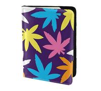 GUOLGP Bright Colorful Weed Pattern Print Stylish Unisex Passport Travel Family Vacation Document Wallet Lightweight Secure