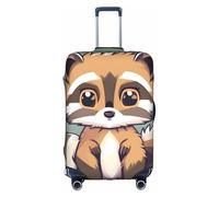 GUOLGP Cartoon Cute Raccoon Print Concealed Zipper Decorative Suitcase Cover Washable Travel Luggage Protector