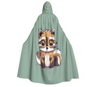 GUOLGP Cartoon Cute Raccoon Print Men And Women Adult Hooded Cloak For Halloween Christmas Carnival Theme Parties