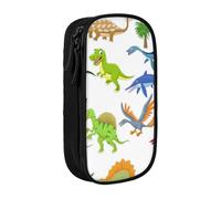 GUOLGP Cartoon Dinosaur Images Print Functional Pencil Pouches Multi-Compartment Storage School Supplies Easy Access