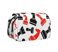 GUOLGP Chess Pattern Print Versatile Portable Pen Pouch Storage Travel Supplies Office Travel Multi-Pockets
