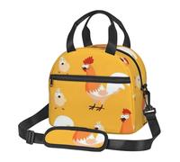 GUOLGP Chicken Chick Print Student Insulated Lunch Bag School Adjustable Shoulder Strap Work Travel Picnic