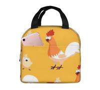 GUOLGP Chicken Chick Print Students Lightweight Insulated Lunch Bag School Thermal Tote Work Picnic Travel