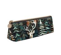 GUOLGP Christmas Deer Print Stylish Pencil Case Large Capacity 8.3 x 2.2 x 2.4In Triangle Pouch Daily Essentials