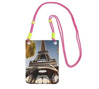 GUOLGP Cityscape Paris Eiffel Tower France Print Phone Crossbody Bag Fashion Slim Lightweight for Travel Running Hiking Shopping