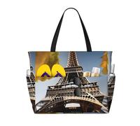 GUOLGP Cityscape Paris Eiffel Tower France Print Stylish Bag Waterproof Tote Multi-Pockets Foldable Lightweight Outdoor Adventures