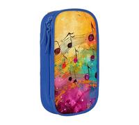 GUOLGP Colorful Music Notes Print Functional Pencil Pouches Multi-Compartment Storage School Supplies Easy Access
