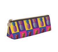 GUOLGP Colorful Pineapple Pattern Print Stylish Pencil Case Large Capacity 8.3 x 2.2 x 2.4In Triangle Pouch Daily Essentials