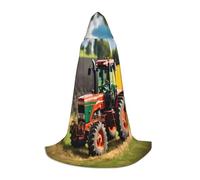 GUOLGP Company Farm Tractors Print Halloween Hooded Cloak Men Women Teens Wizard Robe For Christmas Costume Carnival