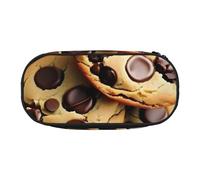 GUOLGP Cookies Food Chocolate Chips Biscuits Print School Students Zipper Pouch Pencil Case Office Supplies Functionality Storage