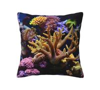 GUOLGP Coral Reef Print Comfortable Decor Pillow Covers Invisible Zipper Cushion Cases Office Living Room