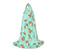 GUOLGP Corgi Cute Dog Print Halloween Hooded Cloak Men Women Teens Wizard Robe For Christmas Costume Carnival