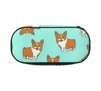 GUOLGP Corgi Cute Dog Print School Students Zipper Pouch Pencil Case Office Supplies Functionality Storage
