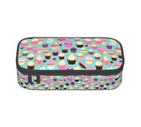 GUOLGP Cupcake Pattern Print Stylish Large Capacity Pencil Case Spacious Study Pen Pouch School Supplies Travel