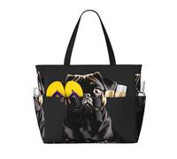 GUOLGP Cute Black Pug Dog-standard-scale-2_00x Print Stylish Bag Waterproof Tote Multi-Pockets Foldable Lightweight Outdoor Adventures