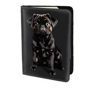 GUOLGP Cute Black Pug Dog-Standard-Scale-2_00x Print Stylish Unisex Passport Travel Family Vacation Document Wallet Lightweight Secure