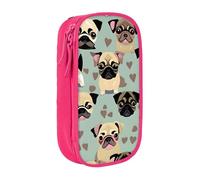 GUOLGP Cute Chihuahua Pug Pattern Print Functional Pencil Pouches Multi-Compartment Storage School Supplies Easy Access