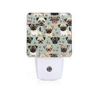 GUOLGP Cute Chihuahua Pug Pattern Print Night Light for Bedroom Kids Room Bathroom Nightlight Dorm Home Decor Lighting