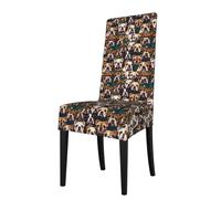 GUOLGP cute english bulldogPrint Practical stylish Dining Chair Covers Waterproof Protector Slipcovers for Chairs