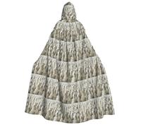 GUOLGP Cute Llama Print Men And Women Adult Hooded Cloak For Halloween Christmas Carnival Theme Parties