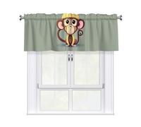 GUOLGP Cute Monkey Print 54x18 Inch Window Valance Curtains For Kitchen Bathroom Laundry Room Home Decor