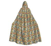 GUOLGP Cute Rooster Chickens Print Halloween Hooded Cloak Costume For Adults Kids For Cosplay Parties And Festivals