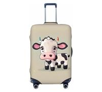 GUOLGP Cute White Cow Print Universal Suitcase Cover Elastic Washable Travel Luggage Cover with Double Sided