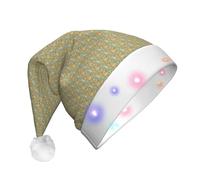 GUOLGP Cute Wild Cartoon Giraffes Print Men Women Led Christmas Hat For Festive Party Santa Hats Supplies Celebrations