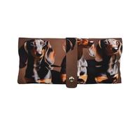 GUOLGP Dachshund Weiner Dog Print Daily Use Sunglasses Case Soft Eyeglass Pouch With Strap For Women Travel Reading