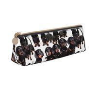 GUOLGP Dachshund Weiner Pet Dog Print Stylish Pencil Case Large Capacity 8.3 x 2.2 x 2.4In Triangle Pouch Daily Essentials