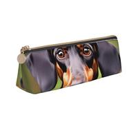 GUOLGP Dachshund Weiner Pet Dogs Print Stylish Pencil Case Large Capacity 8.3 x 2.2 x 2.4In Triangle Pouch Daily Essentials