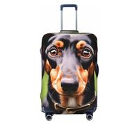 GUOLGP Dachshund Weiner Pet Dogs Print Universal Suitcase Cover Elastic Washable Travel Luggage Cover with Double Sided
