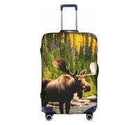 GUOLGP Deer Bear Moose Print Concealed Zipper Decorative Suitcase Cover Washable Travel Luggage Protector