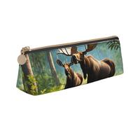 GUOLGP Deer Bear Moose Print Stylish Pencil Case Large Capacity 8.3 x 2.2 x 2.4In Triangle Pouch Daily Essentials