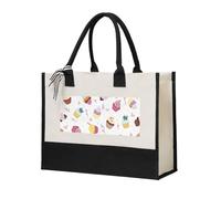 GUOLGP Delicious Cupcakes Print Canvas Tote Bag For Women For Beach Travel School Office Daily Use Shopping Bags