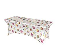 GUOLGP Delicious Cupcakes Print Portable Rectangular Elastic Table Cover Fits Large Rectangular Parties Weddings