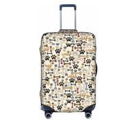 GUOLGP Dog Bones Paw Print Concealed Zipper Decorative Suitcase Cover Washable Travel Luggage Protector