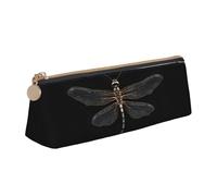 GUOLGP Dragonfly Black Print Stylish Pencil Case Large Capacity 8.3 x 2.2 x 2.4In Triangle Pouch Daily Essentials