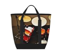 GUOLGP Drum Set-Standardprint Women Men Large Capacity Insulated Tote Shoulder Bag Beach Picnic Food Delivery