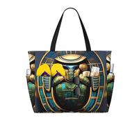 GUOLGP Egyptian Scarab Print Stylish Bag Waterproof Tote Multi-Pockets Foldable Lightweight Outdoor Adventures