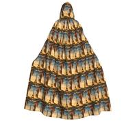 GUOLGP Eiffel Tower Paris Autumn Print Men And Women Adult Hooded Cloak For Halloween Christmas Carnival Theme Parties