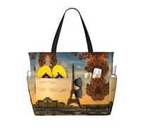 GUOLGP eiffel tower paris autumn Print Stylish Bag Waterproof Tote Multi-Pockets Foldable Lightweight Outdoor Adventures
