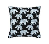 GUOLGP Elephant-Blue Black Print Comfortable Decor Pillow Covers Invisible Zipper Cushion Cases Office Living Room