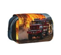GUOLGP Firefighter Fireman Flame Print Versatile Portable Pen Pouch Storage Travel Supplies Office Travel Multi-Pockets