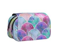 GUOLGP Fish Scale Ocean Print Versatile Portable Pen Pouch Storage Travel Supplies Office Travel Multi-Pockets