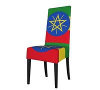 GUOLGP Flag of EthiopiaPrint Practical stylish Dining Chair Covers Waterproof Protector Slipcovers for Chairs