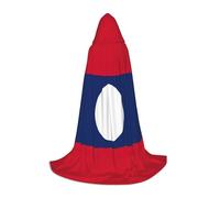 GUOLGP Flag Of Laos Print Halloween Hooded Cloak Men Women Teens Wizard Robe For Christmas Costume Carnival